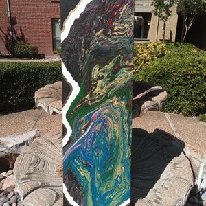 Acrylic abstract hand painted art